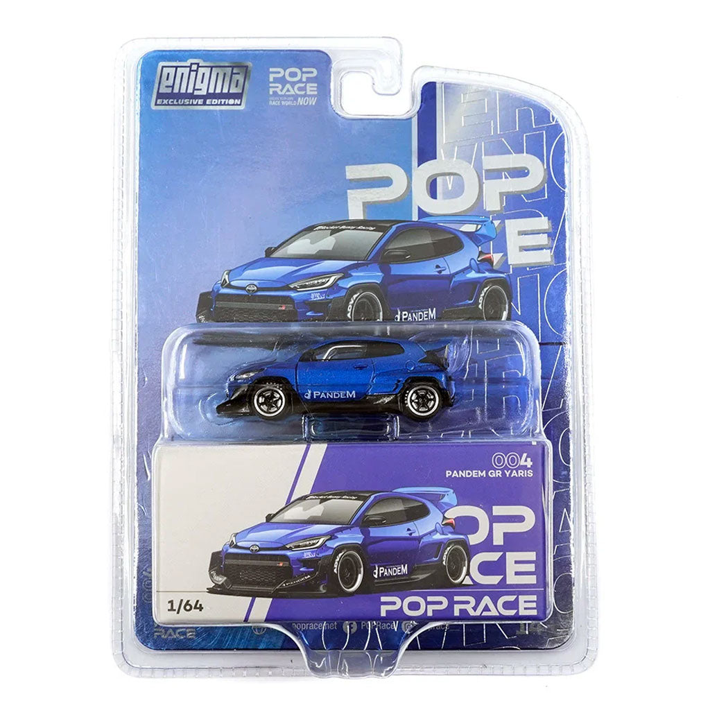 Pop Race Pandem GR Yaris Metallic Blue Enigma Blister Pack (1:64)