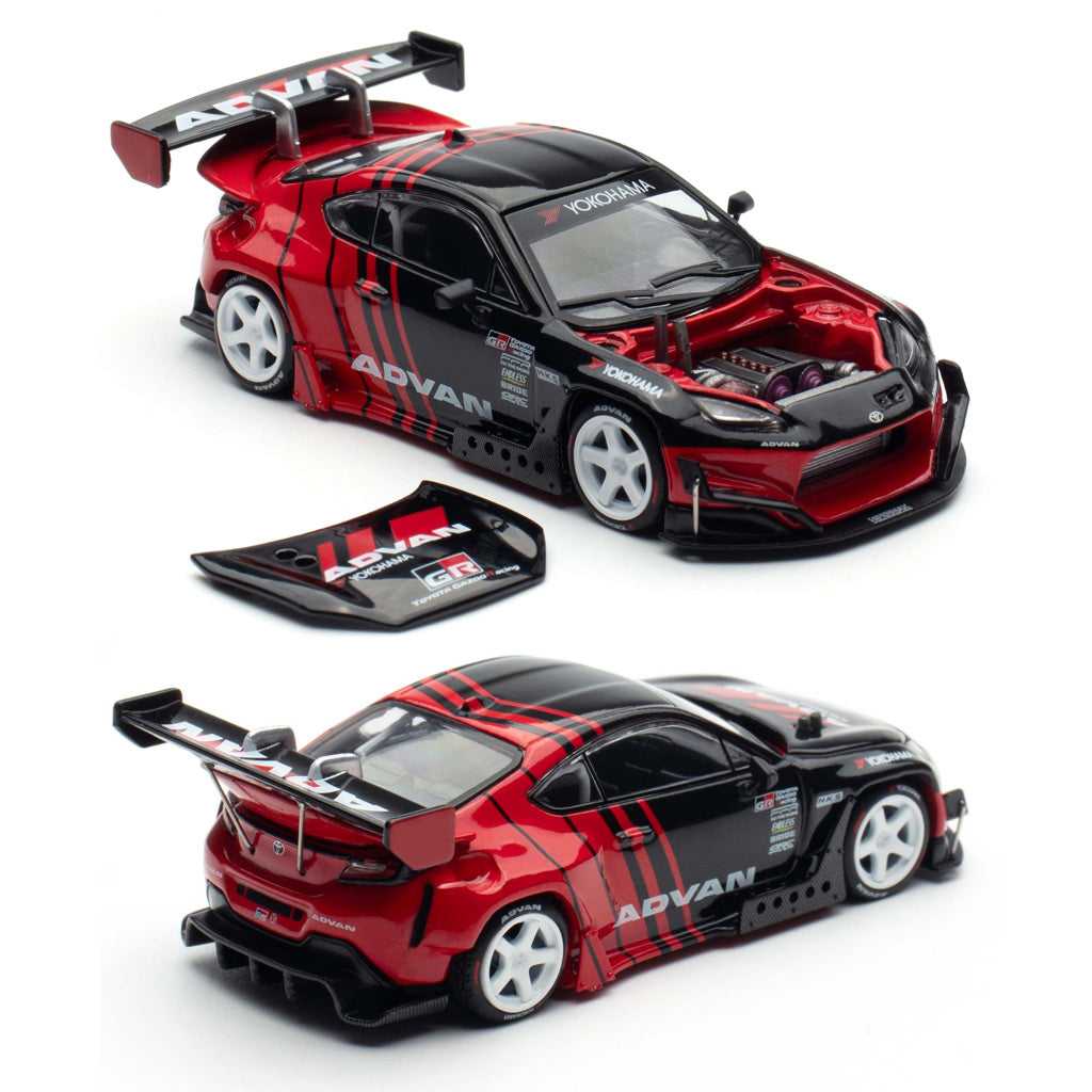 Pop Race Pandem Toyota GR86 Advan Livery Red / Black (228) 1:64 Scale