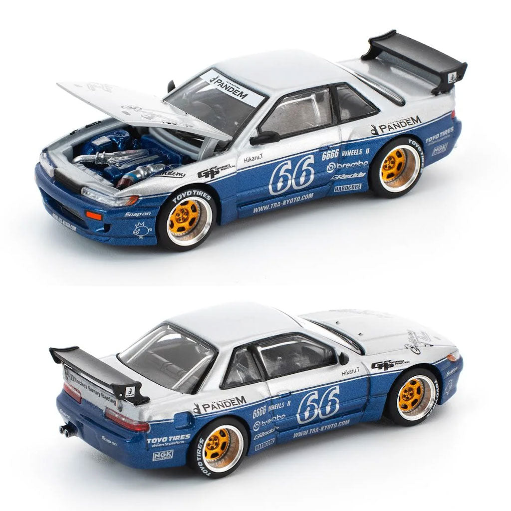 Pop Race Pandem Silvia S13 Moontech Blue (264) (1:64 Scale)