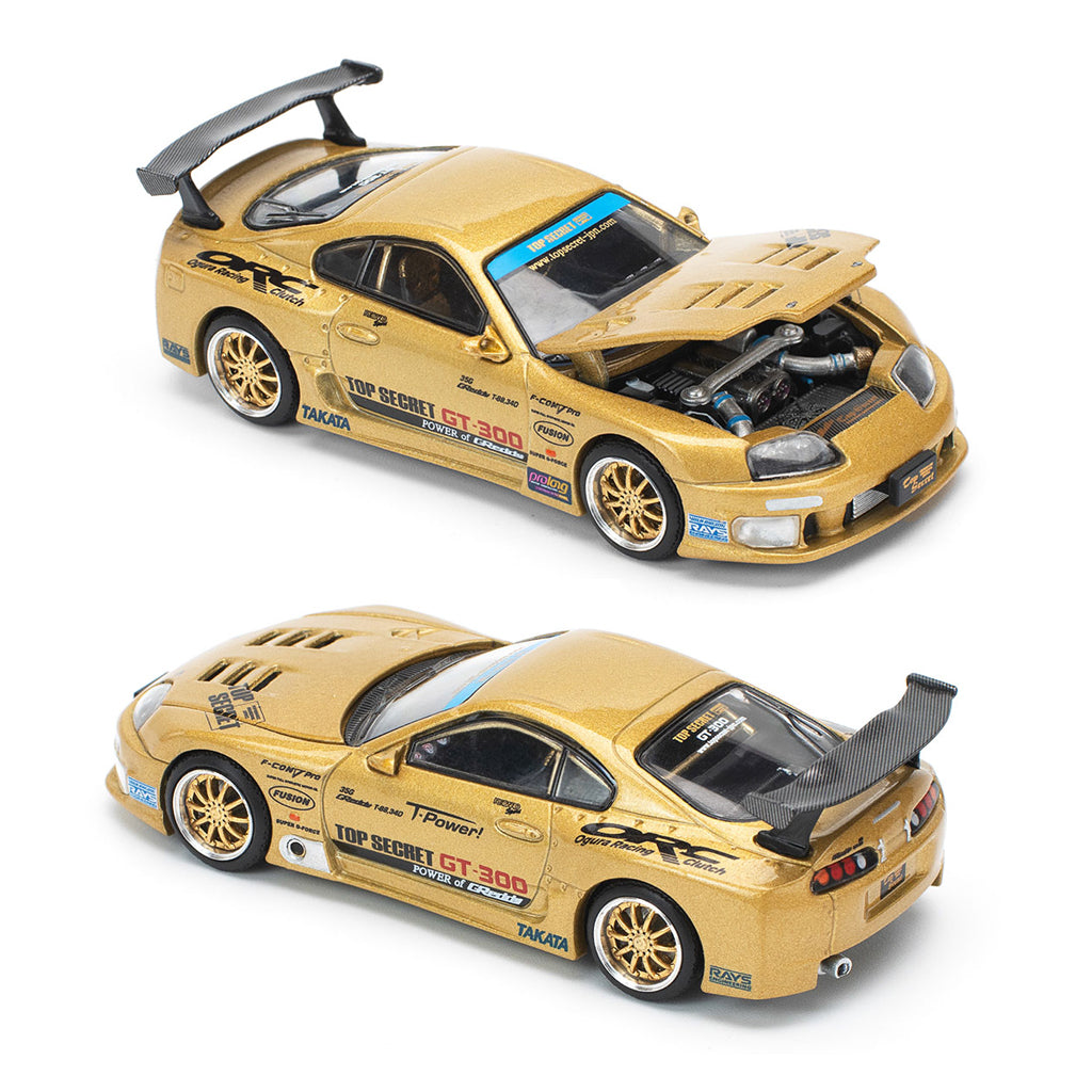 Pop Race Top Secret GT300 Supra Gold (1:64 Scale)
