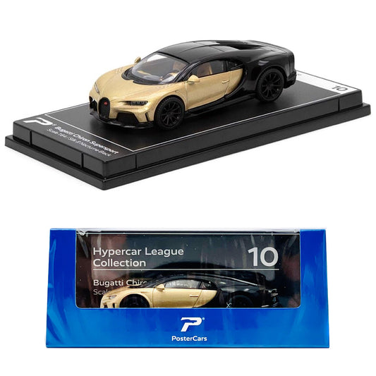 PosterCars Bugatti Chiron Supersport Gold / Black (1:64 Scale)
