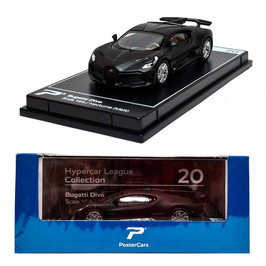 PosterCars Bugatti Divo Matt Black (1:64)