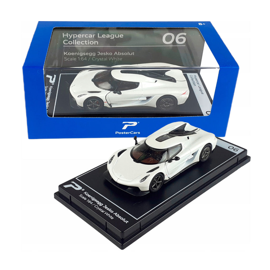 PosterCars Koenigsegg Jesko Absolut Crystal White (1:64 Scale)