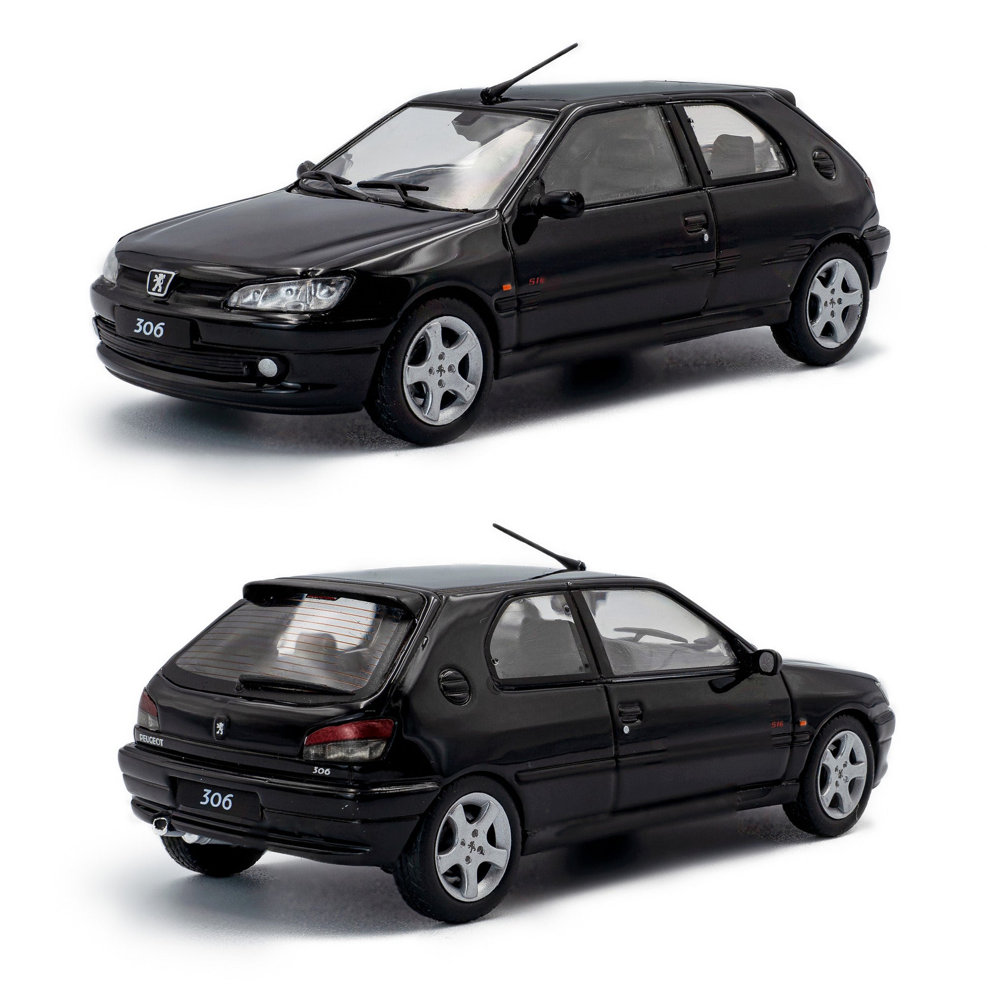 Solido 1994 Peugeot 306 S16 Noir Onyx Black (1:43 Scale)
