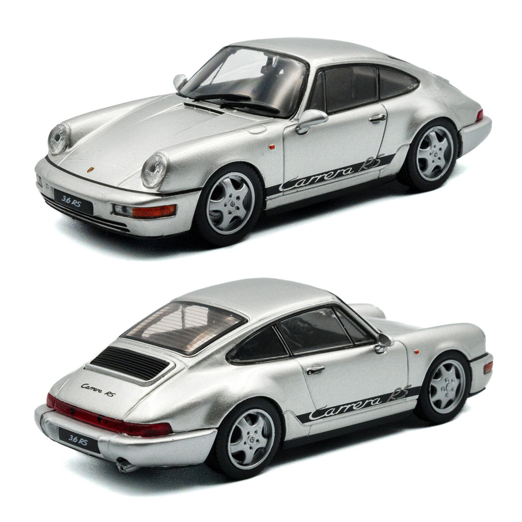 Solido 1994 Porsche 911 964 RS Silver With Black Stripe (1:43 Scale)