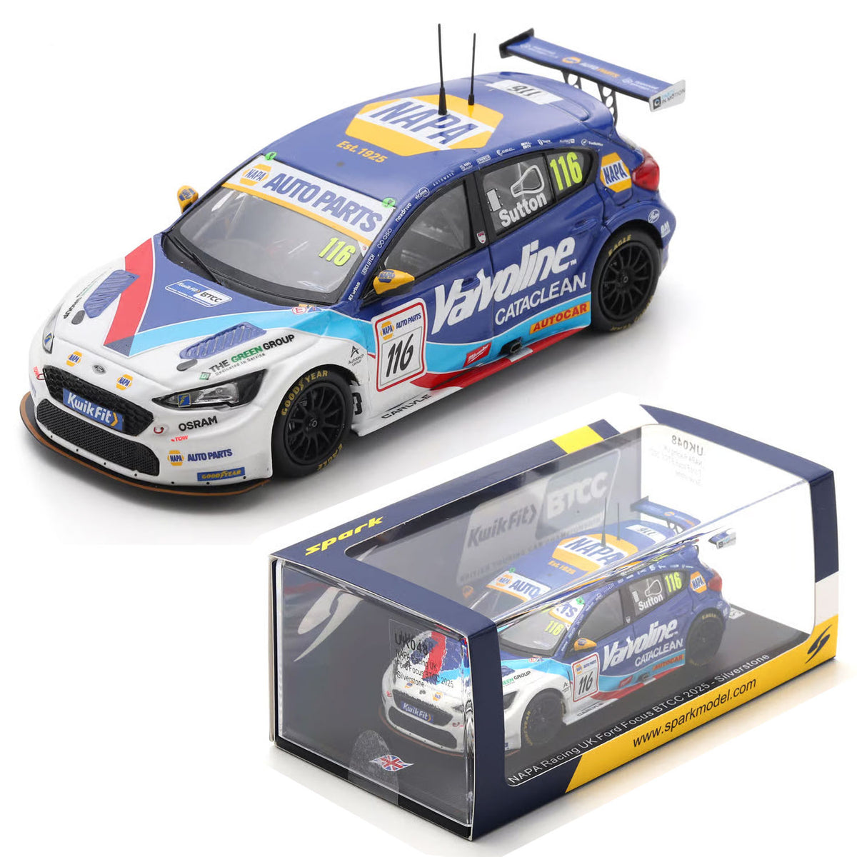 Spark Ford Focus BTCC Sutton Valvoline Livery Silverstone 2025 (1:43)