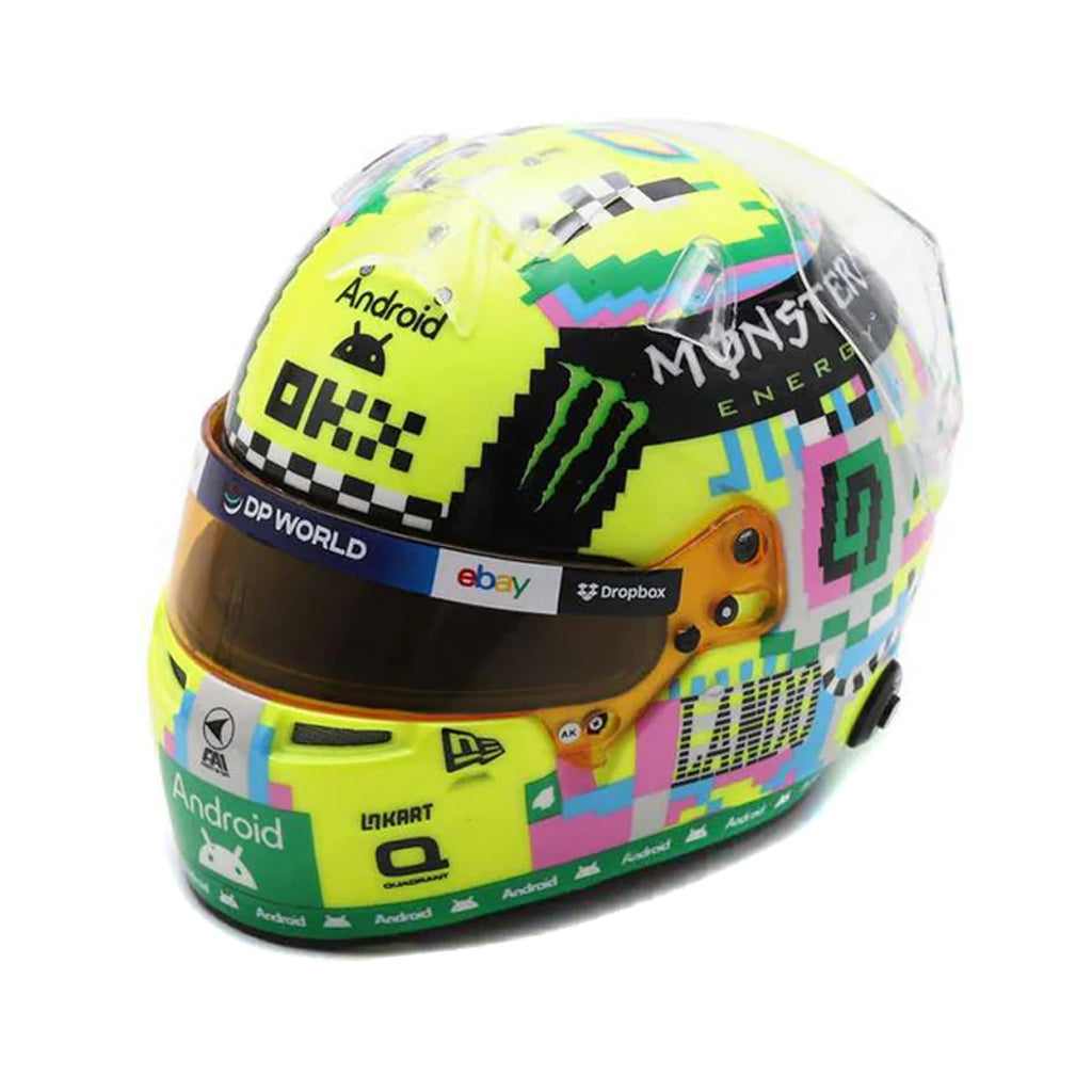 Lando Norris 2024 British GP McLaren F1 Mini Helmet (1:5 Scale) Spark