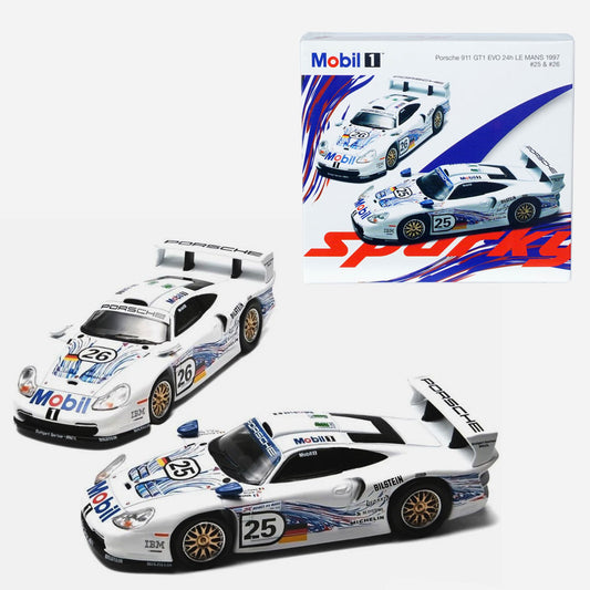 Sparky X Tiny Porsche 911 GT1 Evo #25 & #26 Le Mans 24H 1997 (1:64)