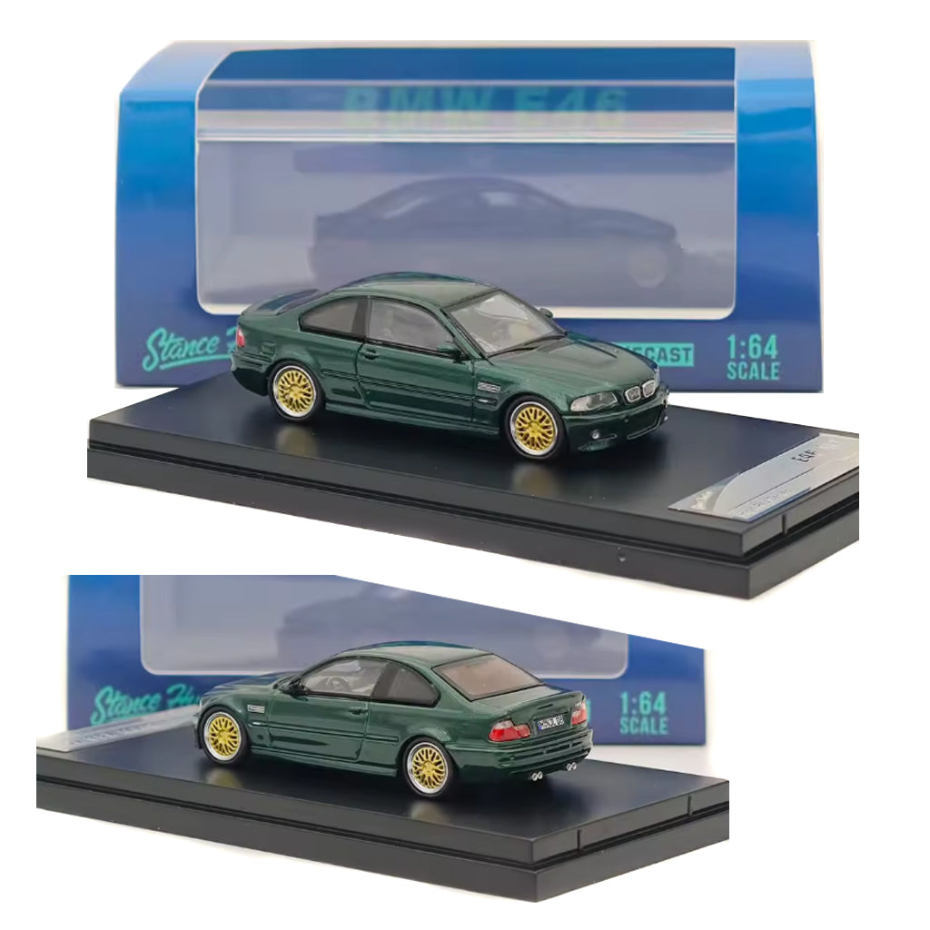 Street Weapon Stance Hunters BMW E46 M3 Green (1:64 Scale)