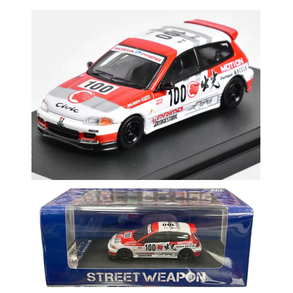 Street Weapon Honda Civic EG6 Red / White (1:64 Scale)