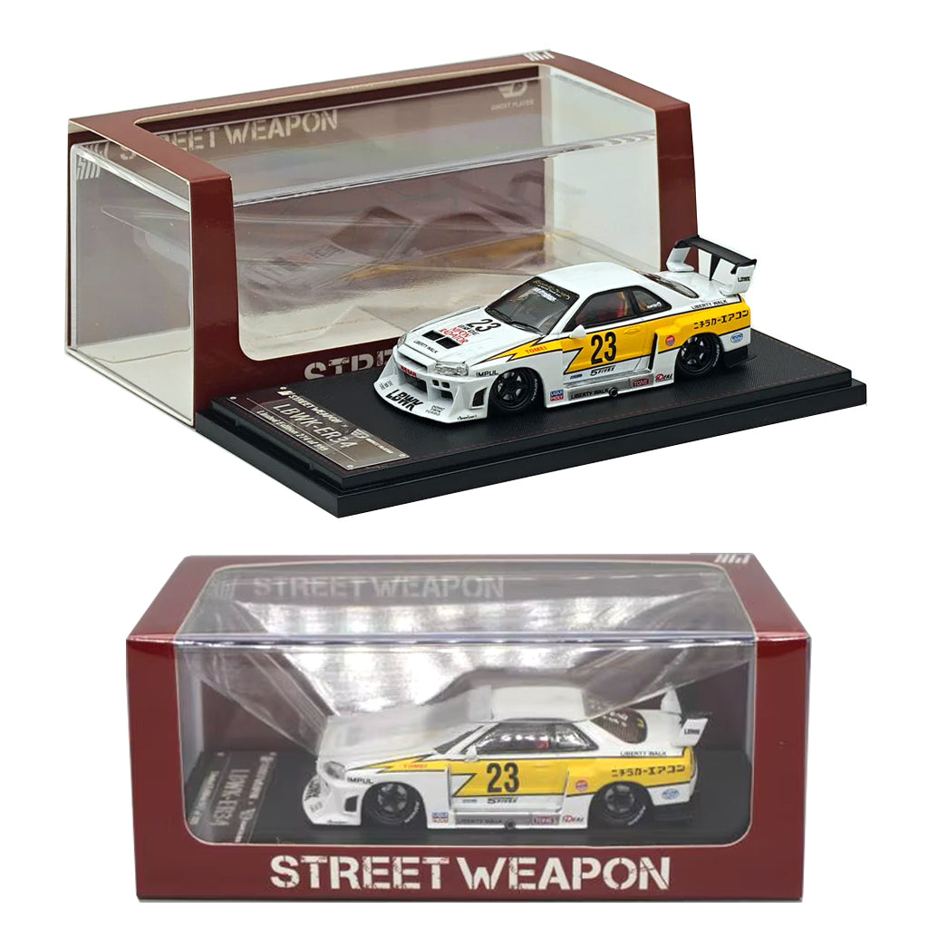 Street Weapon Nissan LB-ER34 Skyline LBWK Liberty Walk White (1:64)