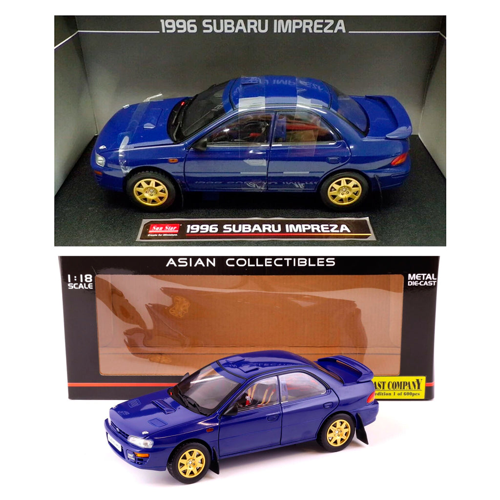 Sun Star Subaru Impreza 1996 Blue (1:18) (Tatty Box)