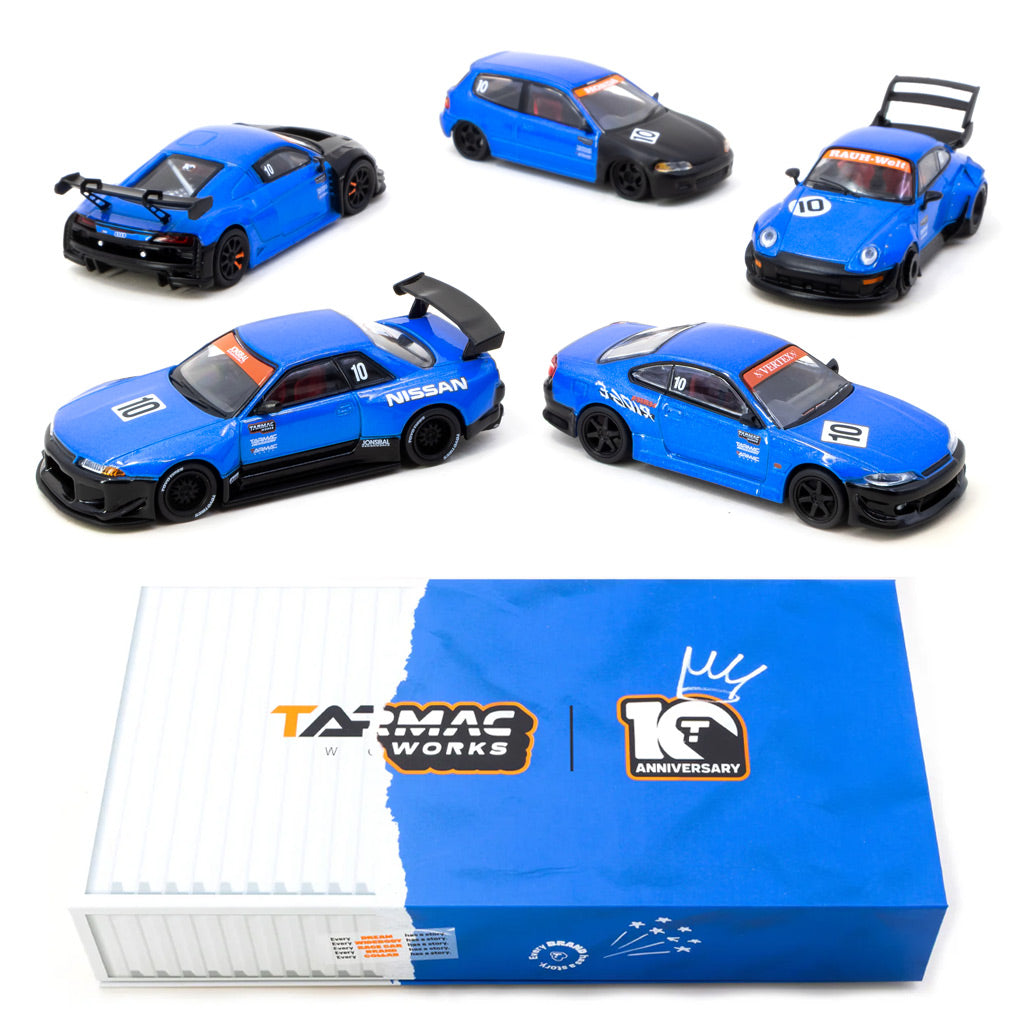 Tarmac Works 10th Anniversary Boxset (5 Cars & Trading Card Pack) 1:64