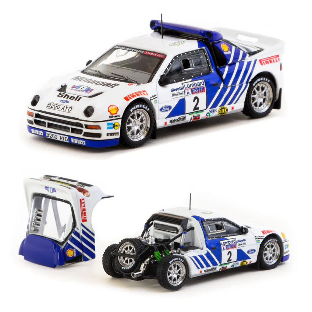 Tarmac Works Ford RS200 S. Blomqvist #2 Lombard RAC Rally 1986 (1:64)