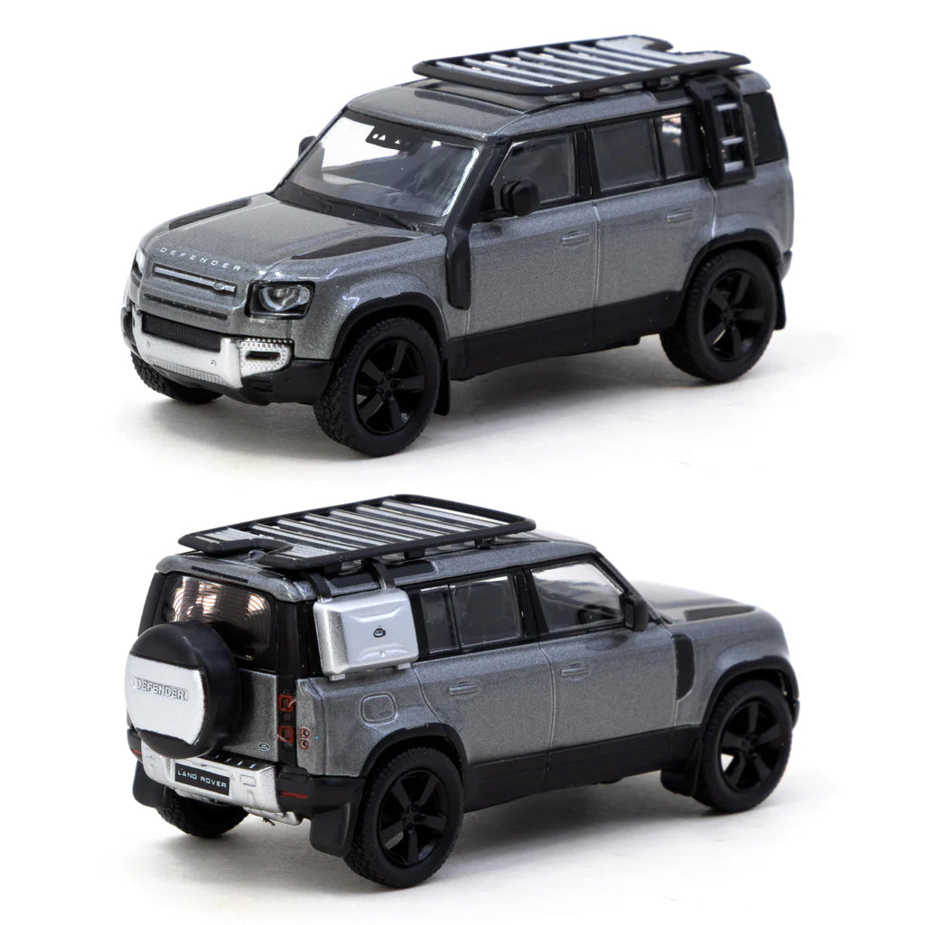 Tarmac Works Land Rover Defender 110 Grey Metallic (1:64 Scale)