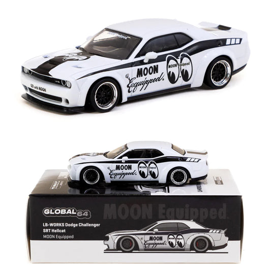 Tarmac LB-Works Dodge Challenger SRT Hellcat Moon Equipped White 1:64