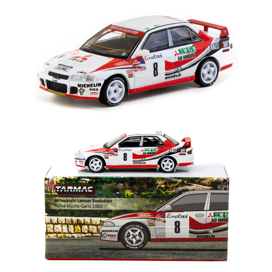 Tarmac Works Mitsubishi Lancer Evolution #8 Monte Carlo Rally 1993