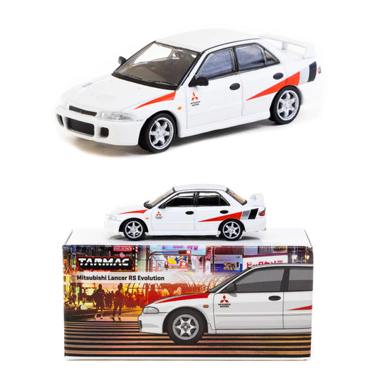 Tarmac Works Mitsubishi Lancer RS Evolution White (1:64 Scale)