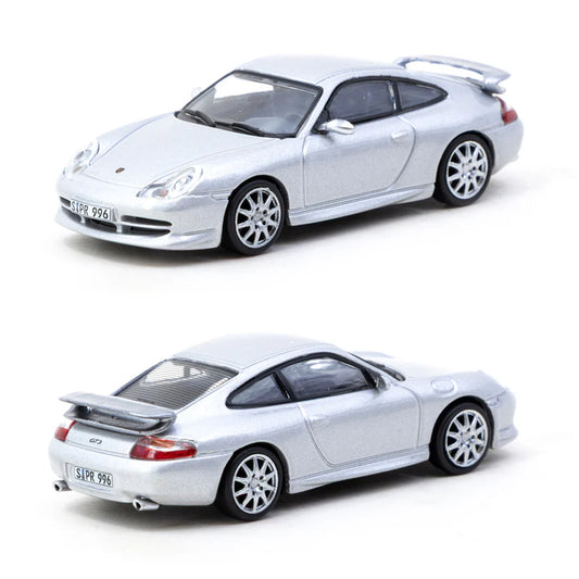 Tarmac Works Porsche 911 GT3 (Type 996) Silver (1:64 Scale)
