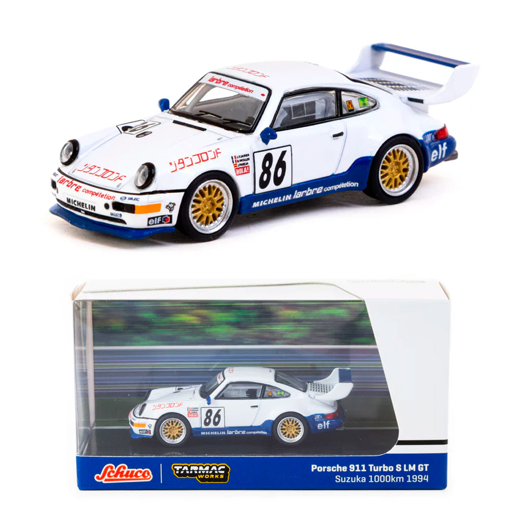 Tarmac Works X Schuco Porsche 911 Turbo S LM GT Suzuka 1994 (1:64)