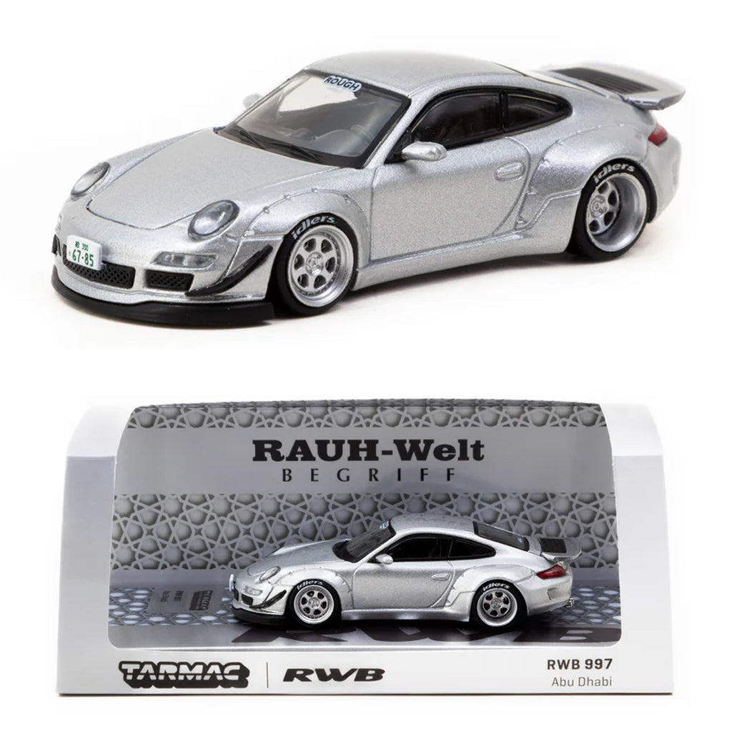 Tarmac Works Porsche RWB 997 Abu Dhabi Silver (1:64) – AGR Models