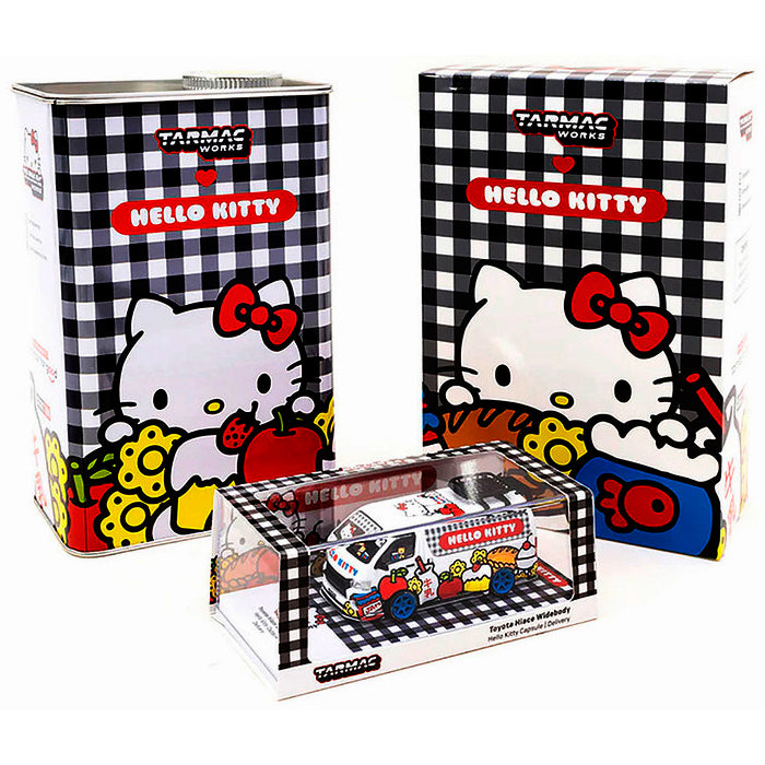 Tarmac Toyota Hiace Widebody Hello Kitty Edition With Oil Can (1/64)