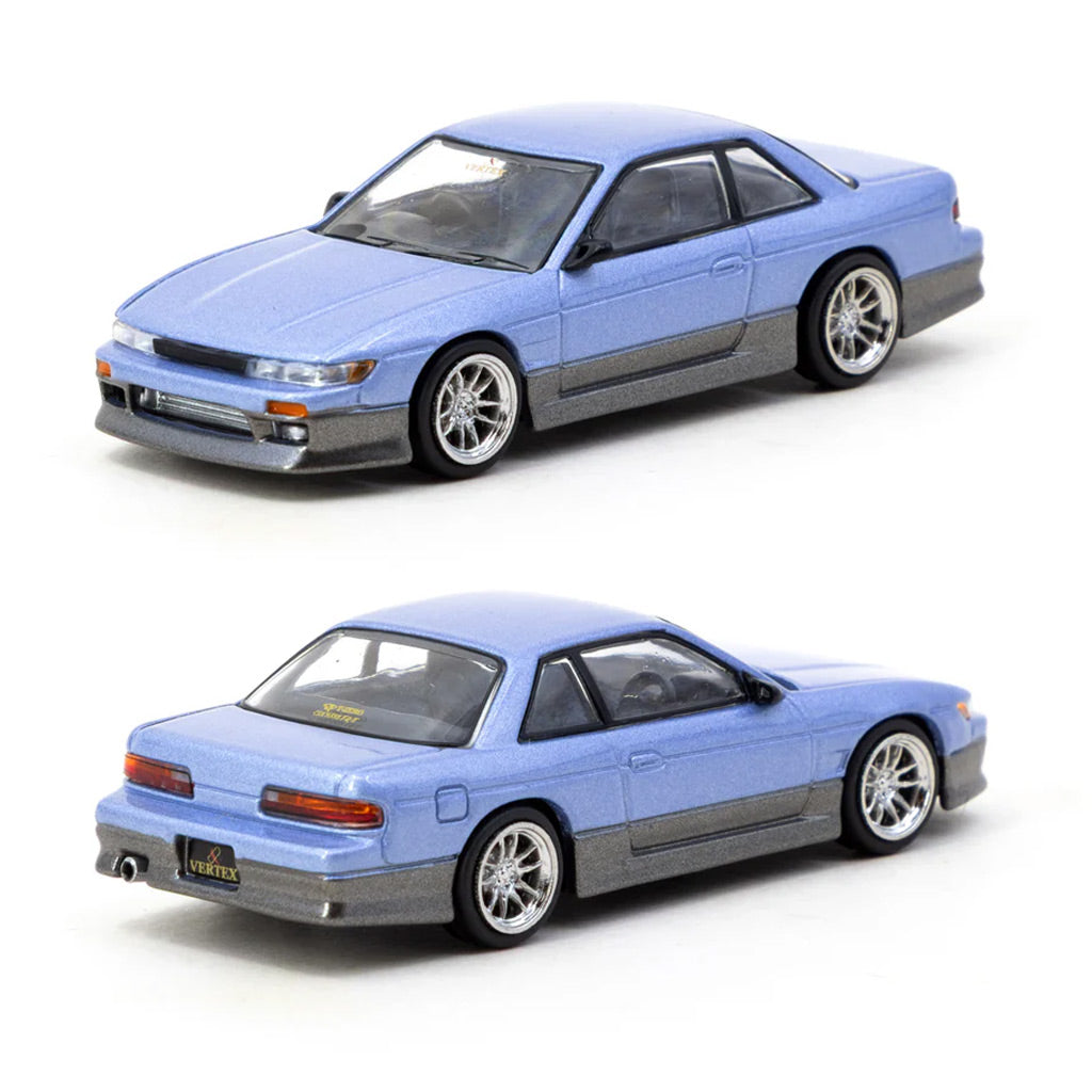 Tarmac Vertex Nissan Silvia S13 Blue / Grey (1:64 Scale)