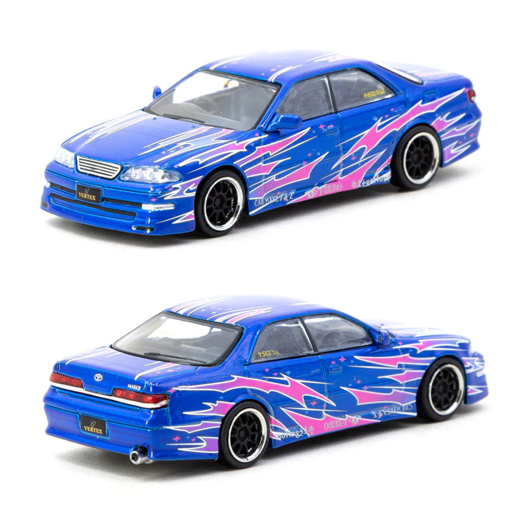 Tarmac Vertex Toyota Mark II JZX100 Blue Metallic (1:64 Scale)