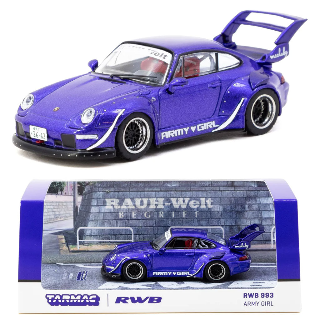 Tarmac Works Porsche RWB 993 Army Girl Purple (1:64 Scale)