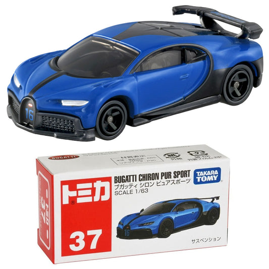 Tomica Bugatti Chiron Pur Sport Blue (No 37) (1:63 Scale) Takara Tomy