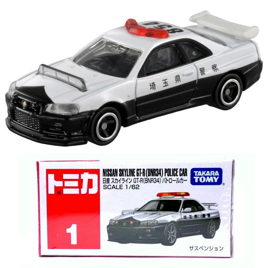 Tomica Nissan Skyline GT-R BNR34 Police Car (No 1) (1:62 Scale) Tomy