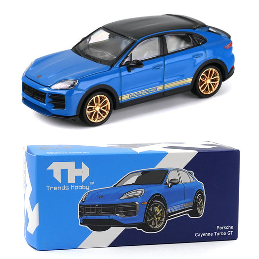 Trends Hobby Porsche Cayenne Turbo GT Weissach Blue (1:64 Scale)
